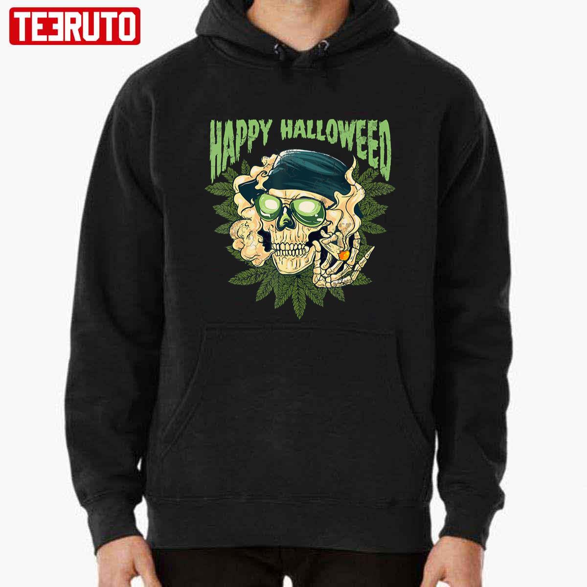 Happy Halloweed Halloween Marijuana Weed Cannabis Pot 420 Unisex T-shirt