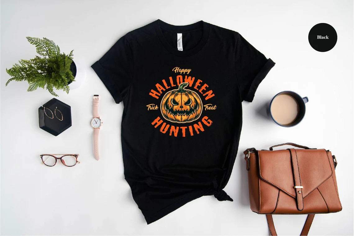 Happy Halloween Trick Or Treat Hunting Pumpkin T-Shirt