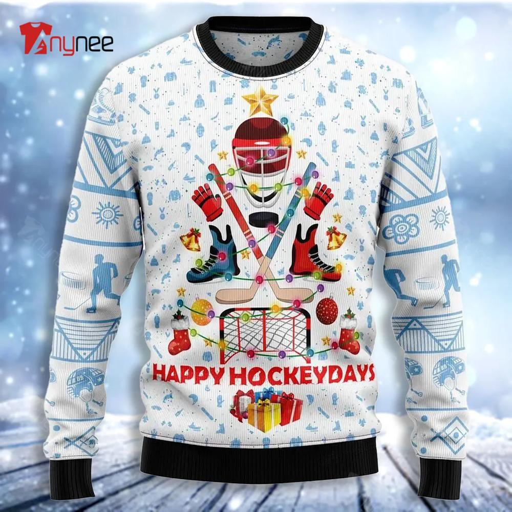 Happy Hockey Day Ugly Christmas Sweater- Best Christmas Gifts 2023