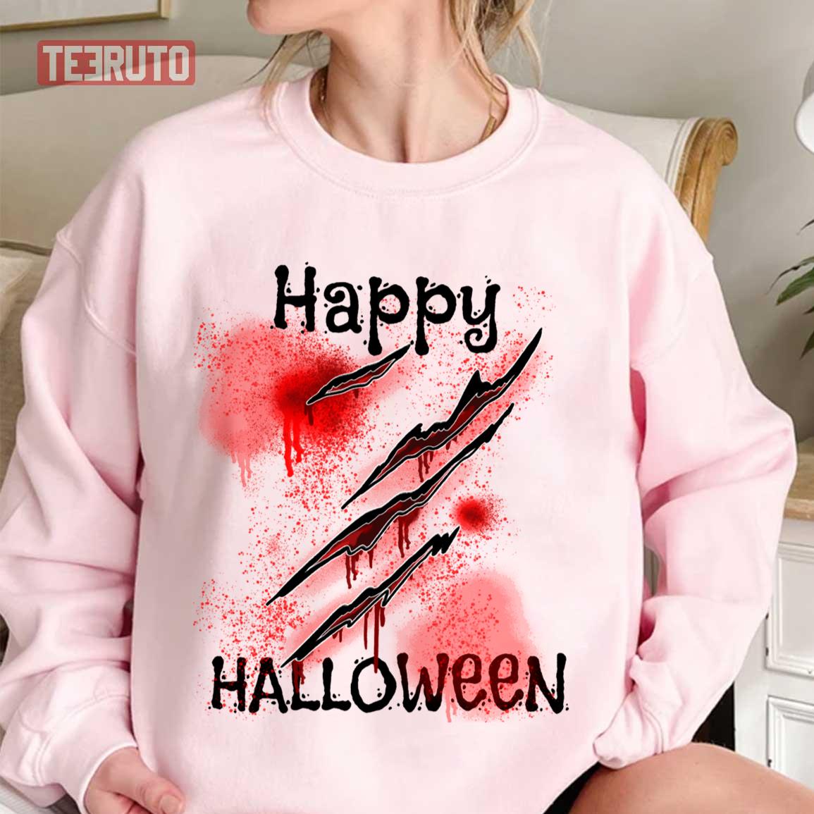 Happy Ripped With Blood Halloween Unisex T-Shirt