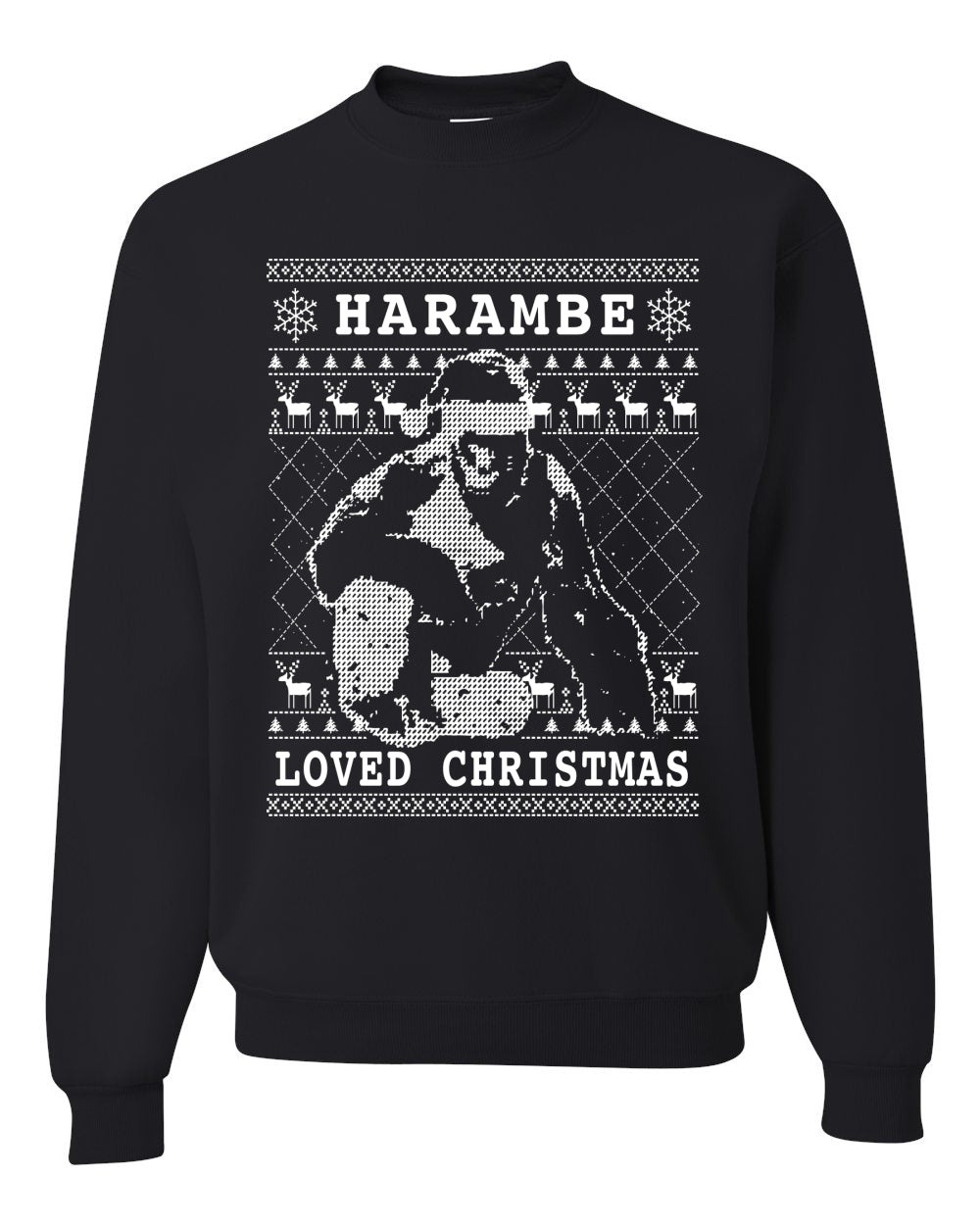 Harambe Loved Christmas Funny Xmas Gorilla Meme Merry Ugly Christmas Sweater- Best Christmas Gifts 2023