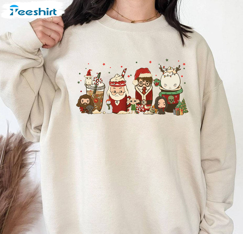 Harry Potter Christmas Sweatshirt, Wizard Christmas Unisex Hoodie Short Sleeve