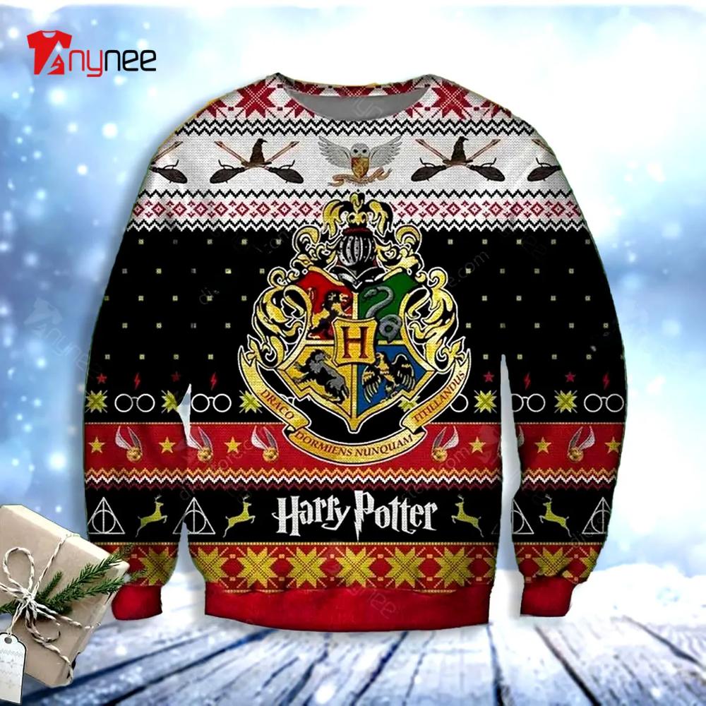 Harry Potter Logo Gryffindor Ugly Christmas Sweater- Best Christmas Gifts 2023