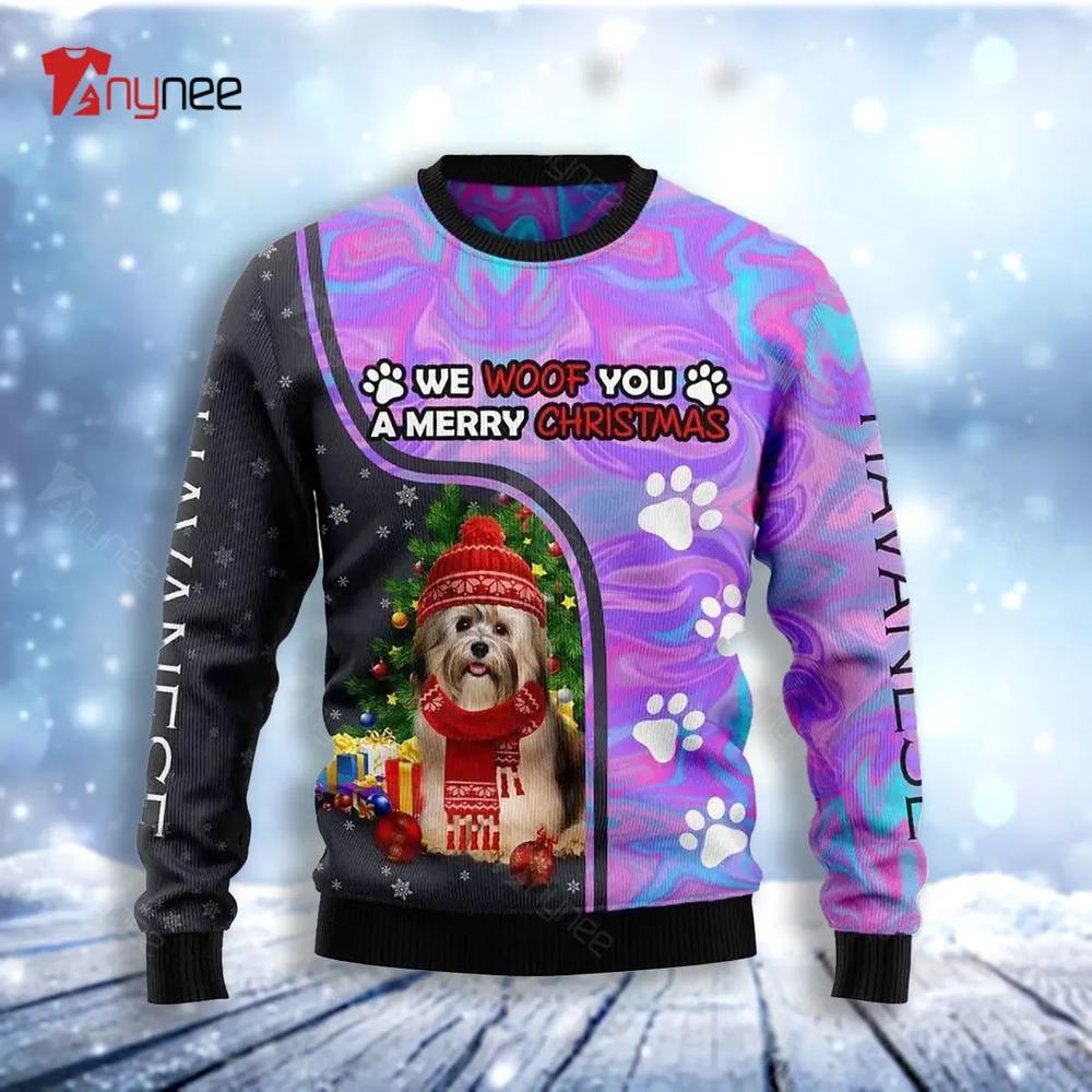 Havanese Hologram Color Ugly Christmas Sweater- Best Christmas Gifts 2023