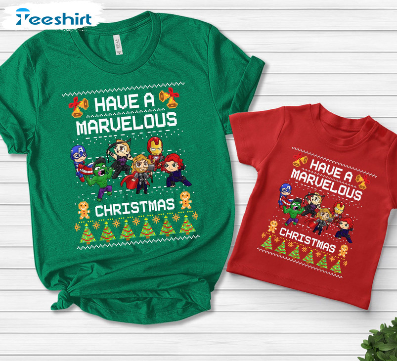 Have A Marvelous Christmas Sweatshirt, Christmas Avengers Crewneck Sweater