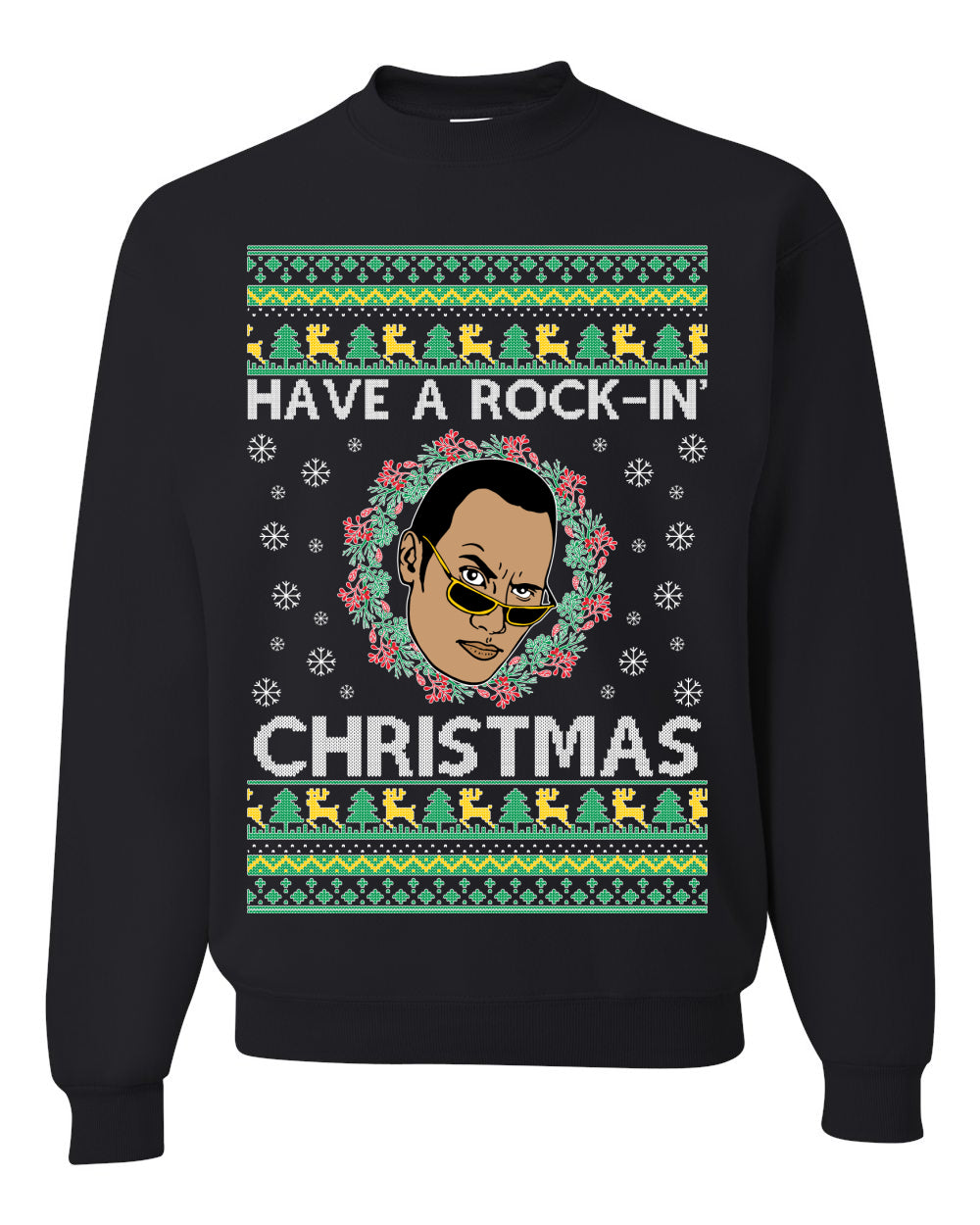 Have a Rock-In Christmas Ugly Christmas Sweater Unisex Crewneck Graphic Sweatshirt- Best Christmas Gifts 2023