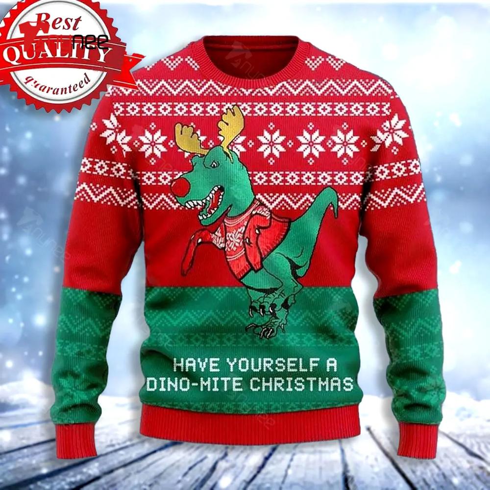 Have Yourself A Dinomite Christmas Ugly Christmas Sweater- Best Christmas Gifts 2023