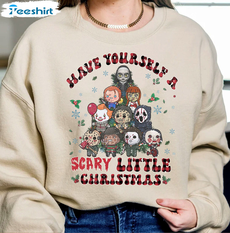 Have Yourself A Scary Little Christmas Sweatshirt – Horror Christmas Tree Short Sleeve