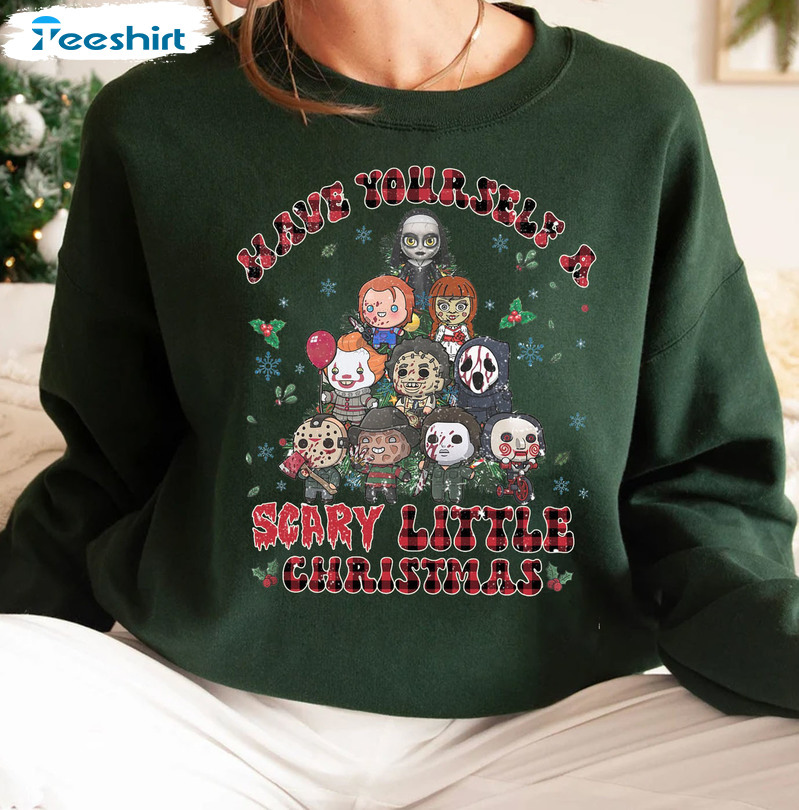 Have Yourself A Scary Little Christmas Sweatshirt – Horror Christmas Tree Short Sleeve