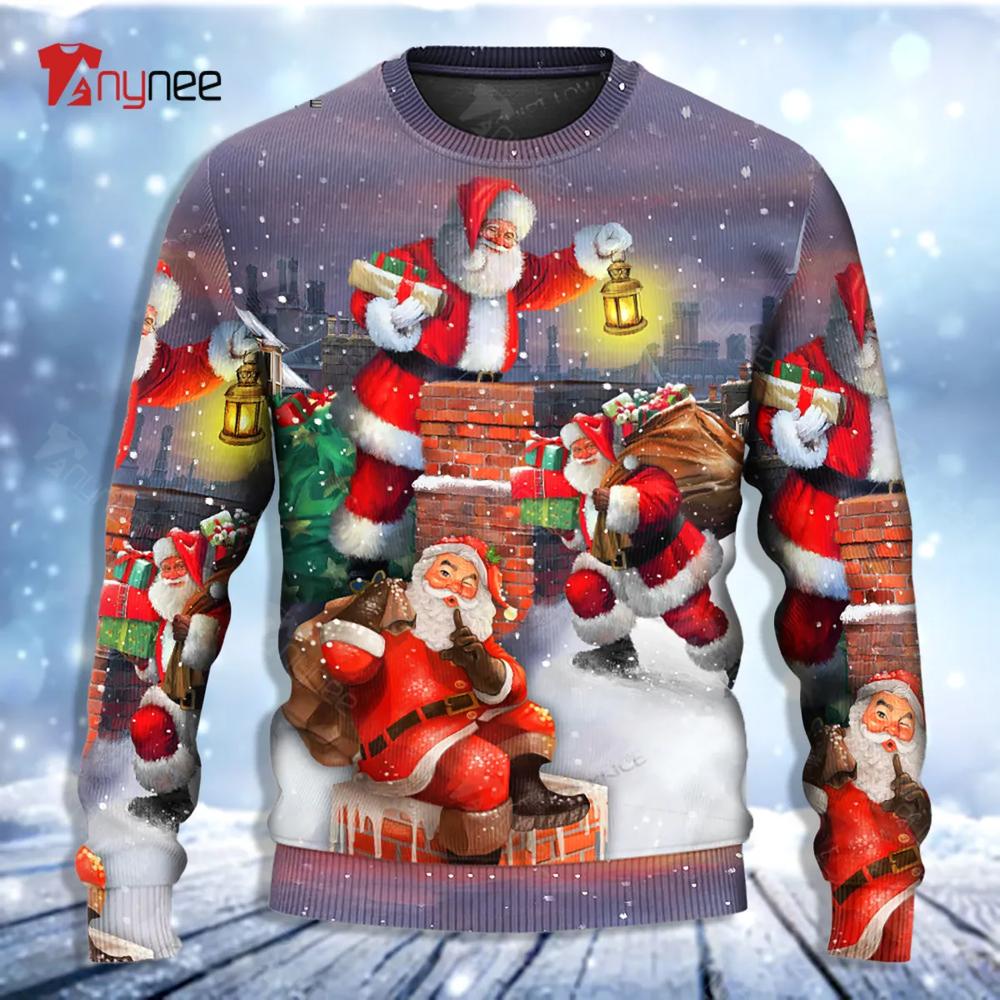 Having Fun With Santa Claus Gift For Xmas Art Style Ugly Christmas Sweater- Best Christmas Gifts 2023