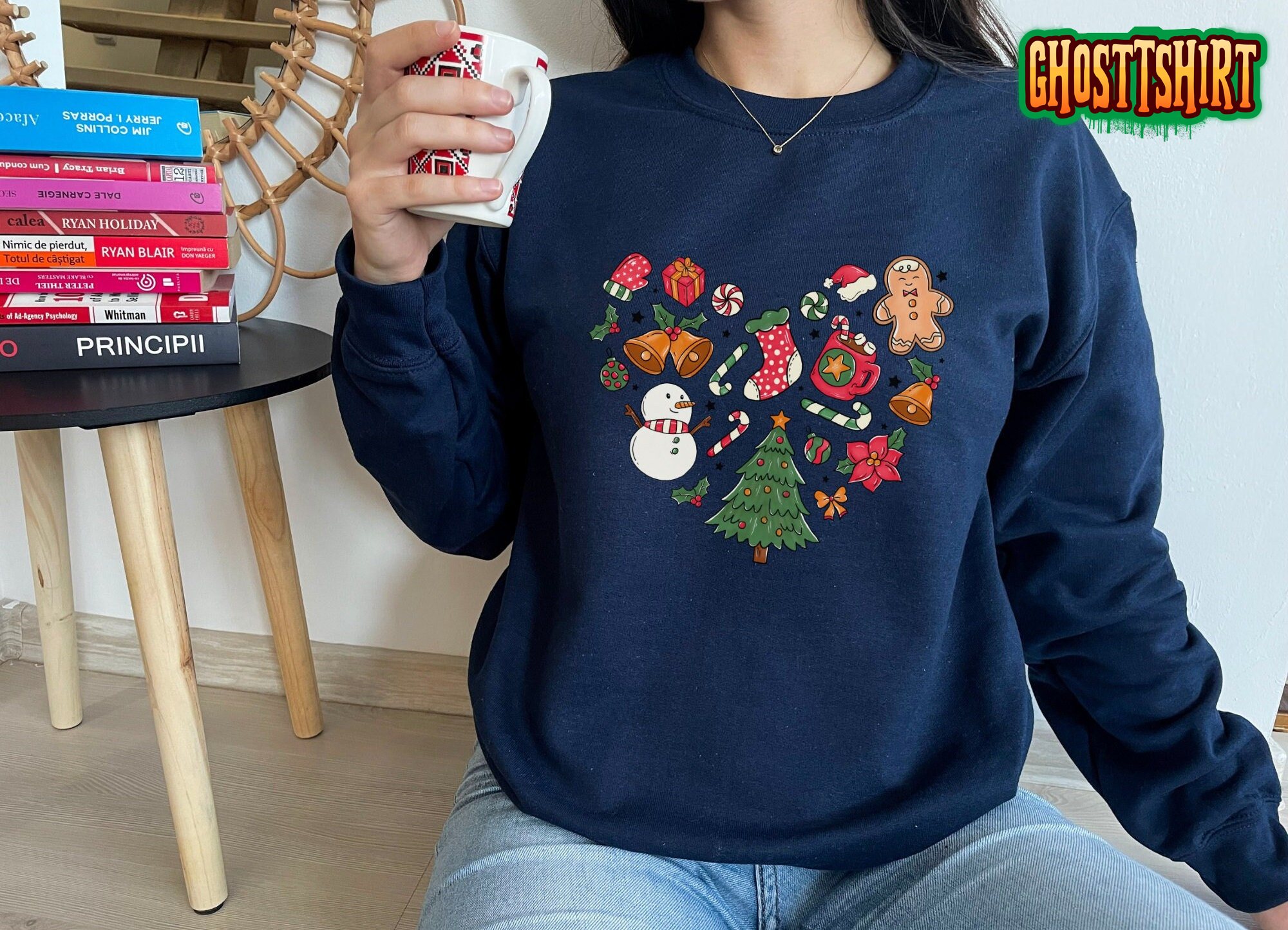 Heart Christmas Sweatshirt Heart Christmas Sweatshirt