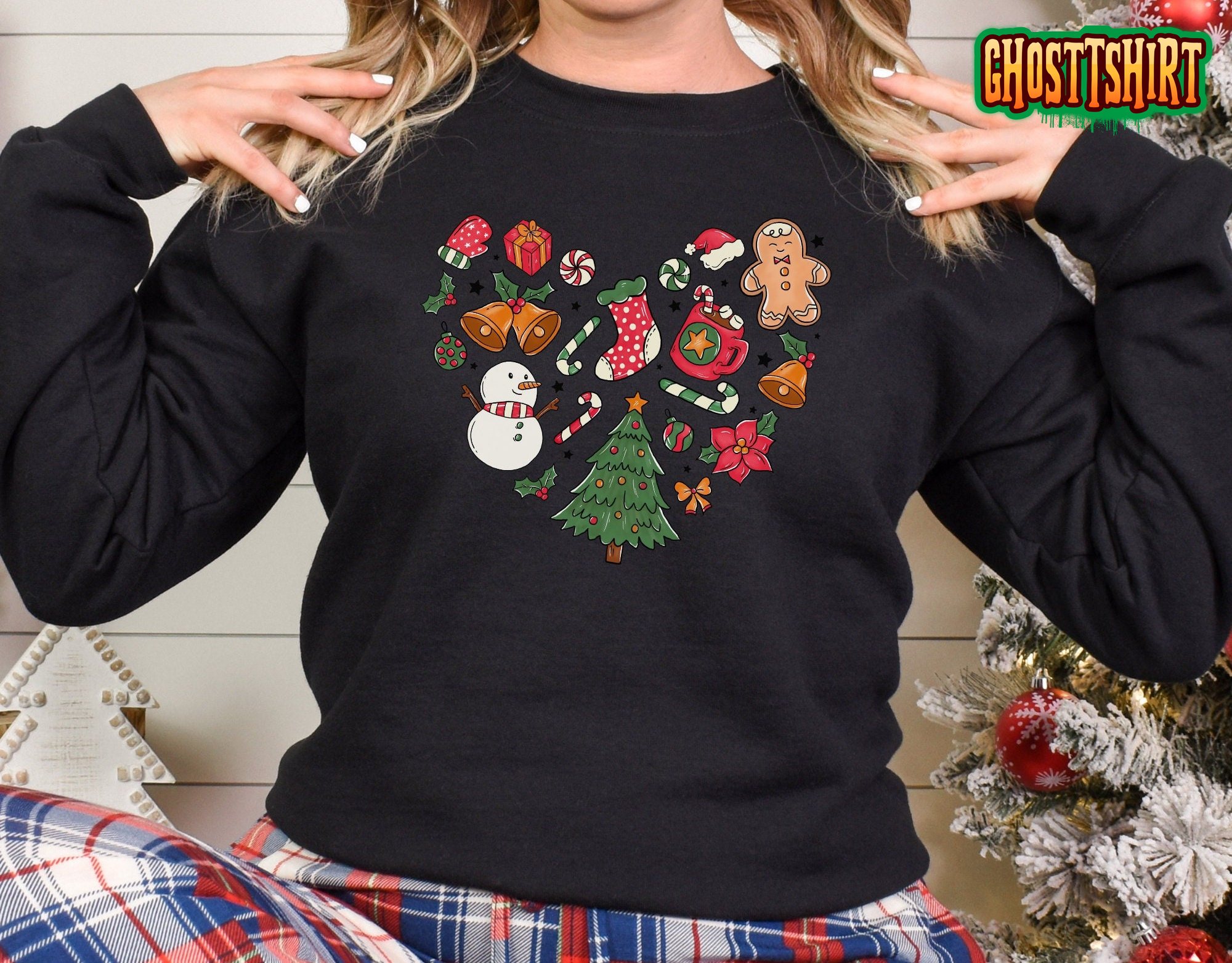 Heart Christmas Sweatshirt Heart Christmas Sweatshirt