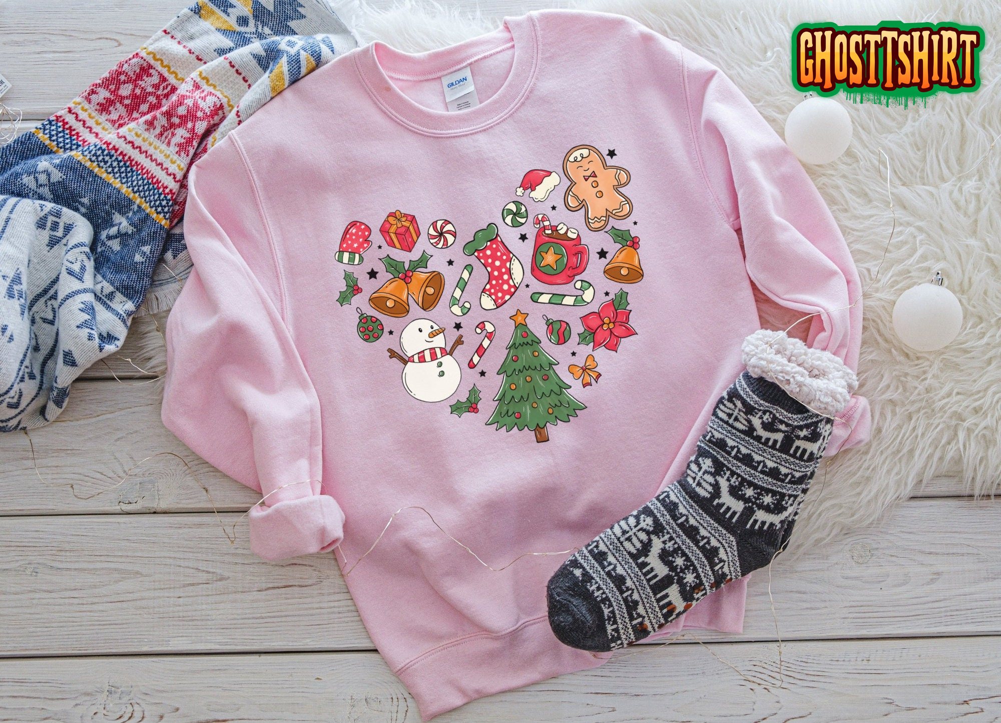 Heart Christmas Sweatshirt Heart Christmas Sweatshirt