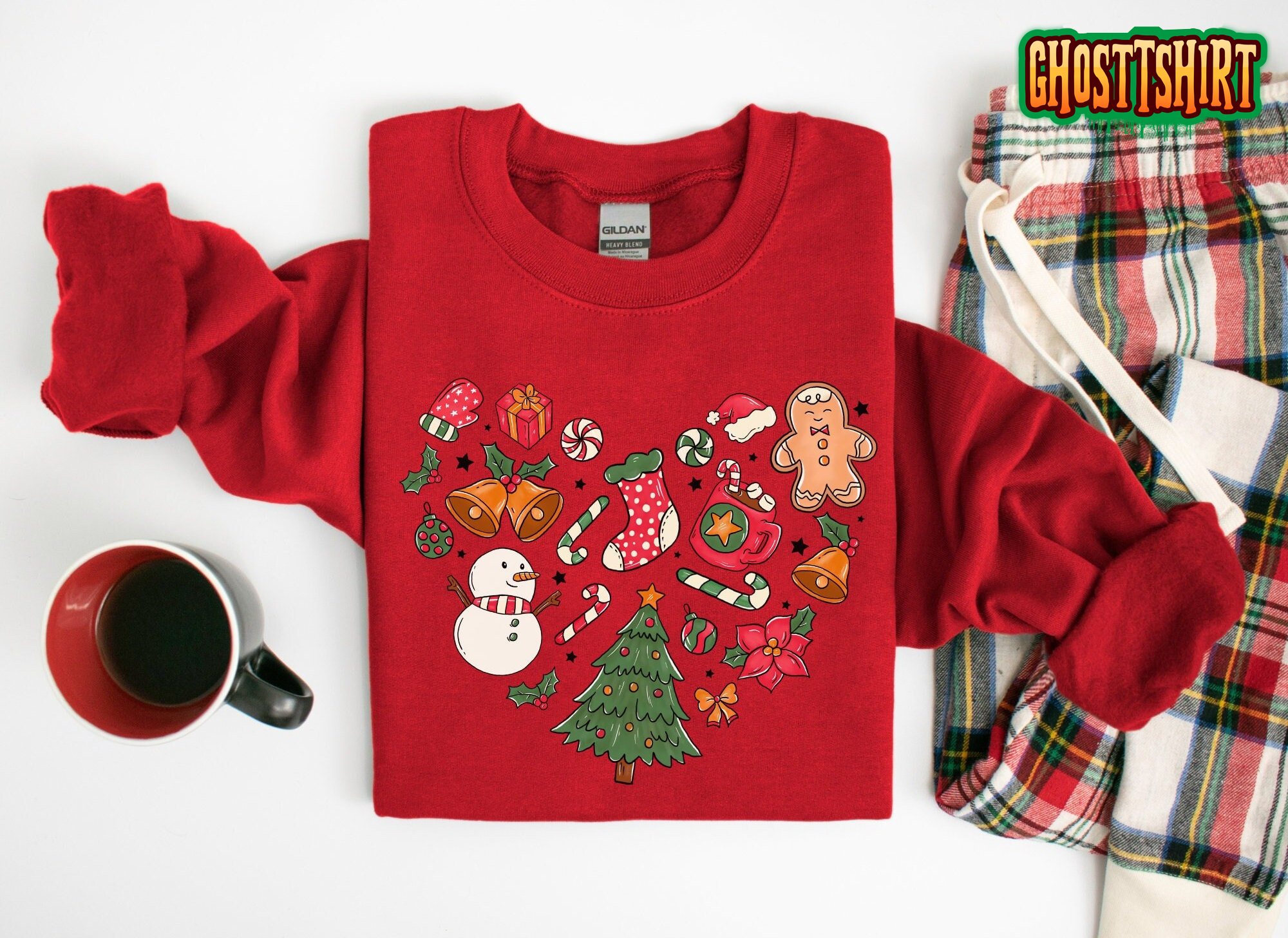 Heart Christmas Sweatshirt Heart Christmas Sweatshirt