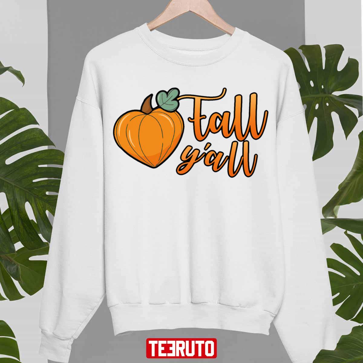 Heart Fall Y’all Halloween Fall Design Unisex Sweatshirt