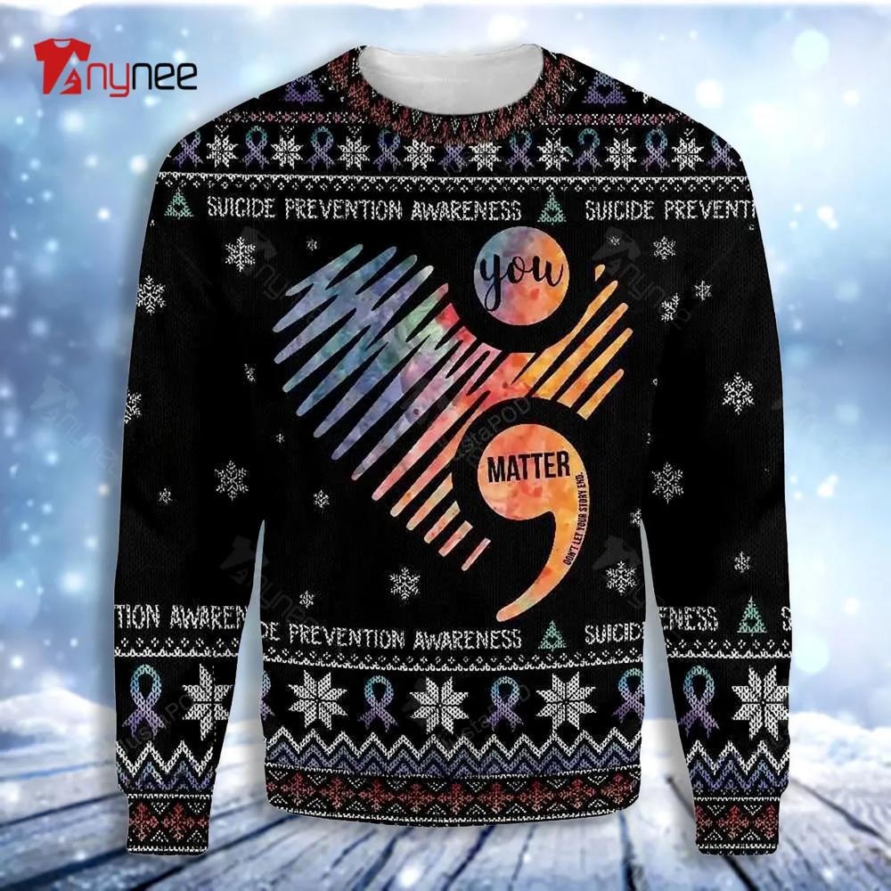 Heart Suicide Prevention Awareness Ugly Christmas Sweater- Best Christmas Gifts 2023