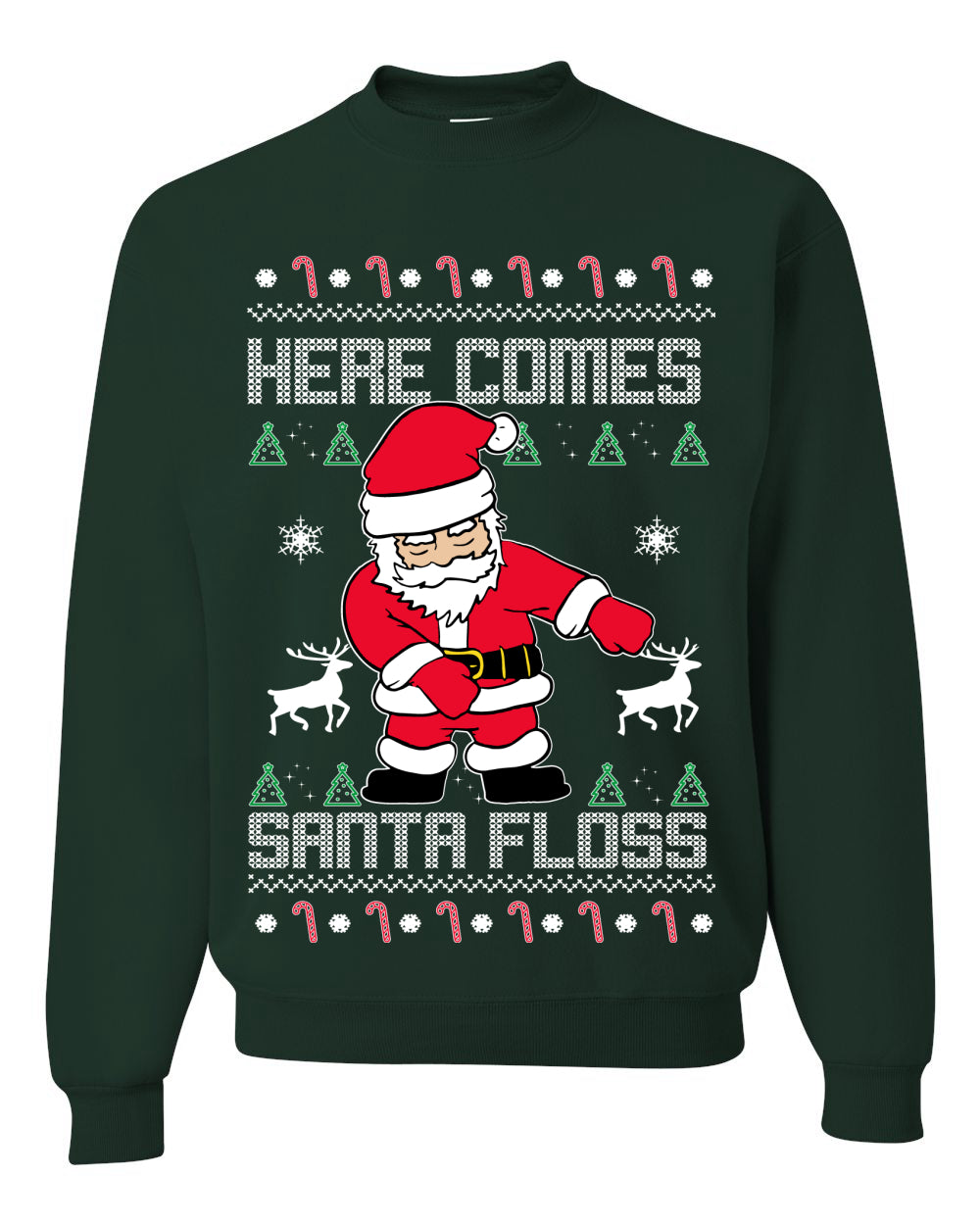 Here Comes Santa Floss Funny Dance Moves Merry Ugly Christmas Sweater- Best Christmas Gifts 2023