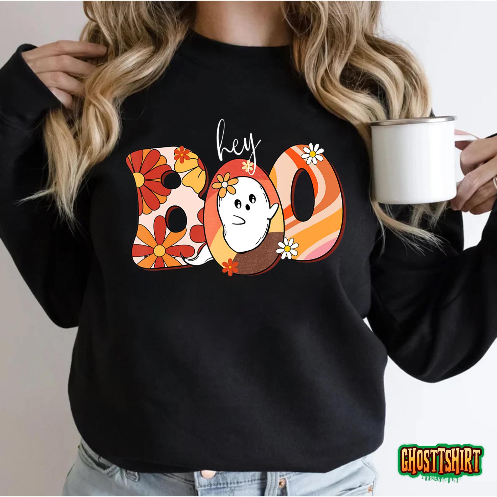 Hey Boo Retro Halloween Ghost T-Shirt