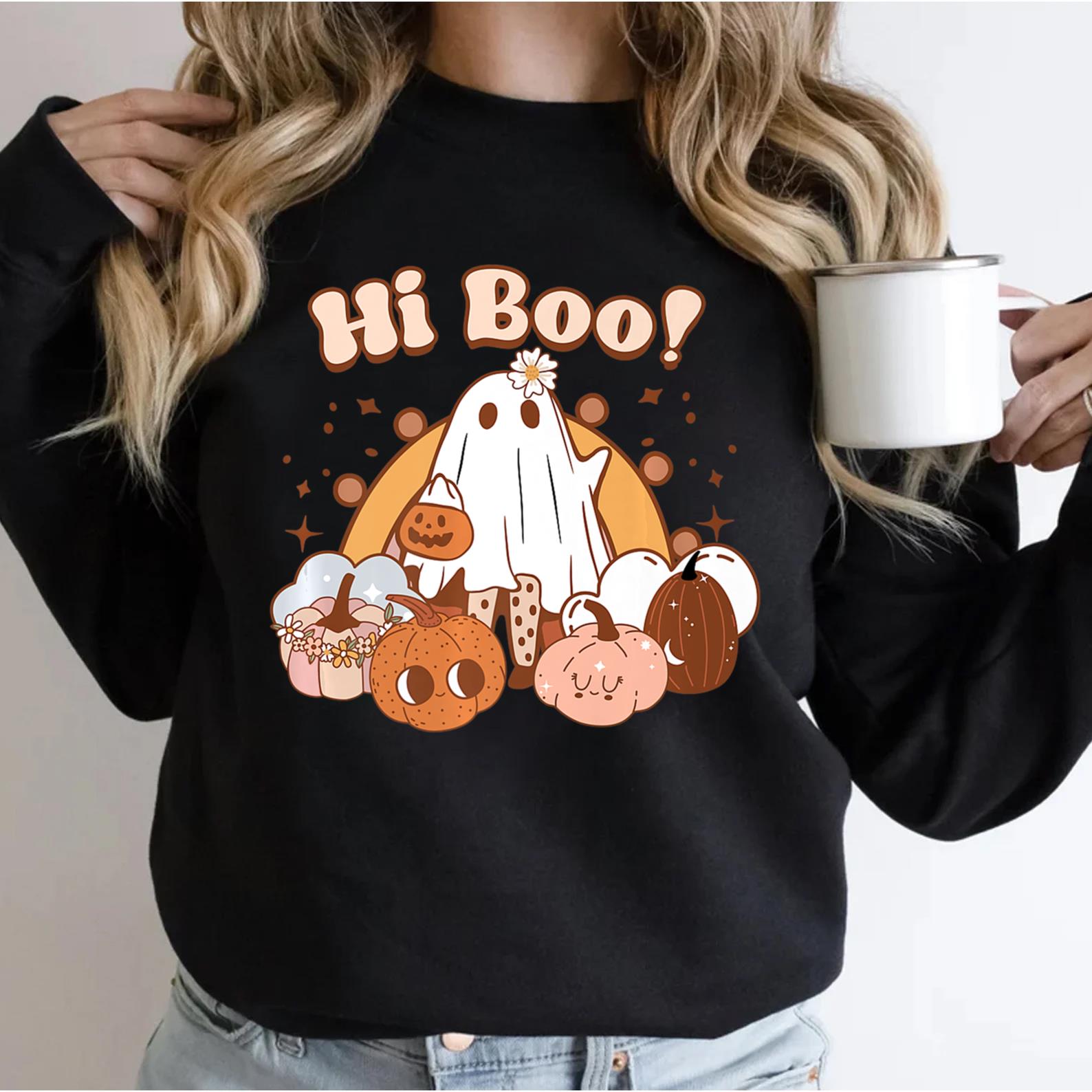 Hi Booo Funny Sarcastic Halloween Costume T-Shirt