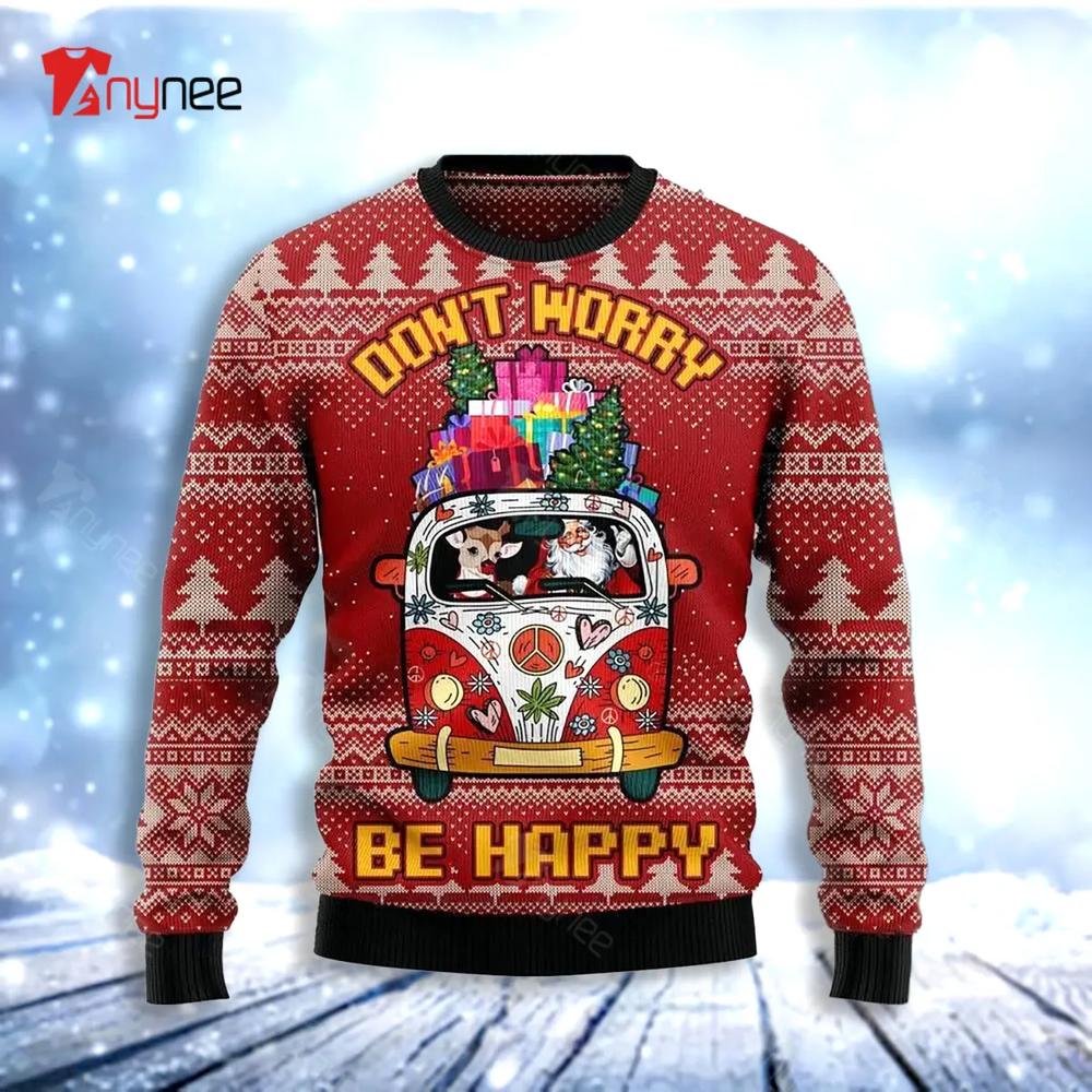 Hippie Car Best Gift For Hippie Lovers Ugly Christmas Sweater- Best Christmas Gifts 2023