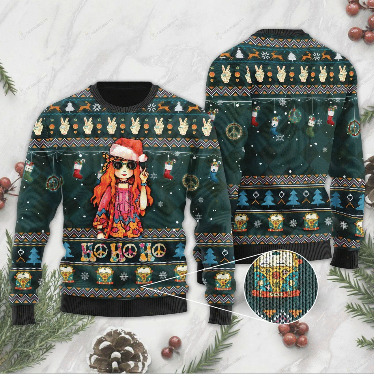 Hippie Lovers Ugly Christmas Sweater | For Men & Women | Adult | US1214- Best Christmas Gifts 2023