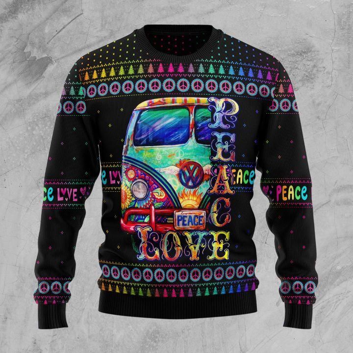 Hippie Peace Love Ugly Christmas Sweater | For Men & Women | Adult | US1453- Best Christmas Gifts 2023