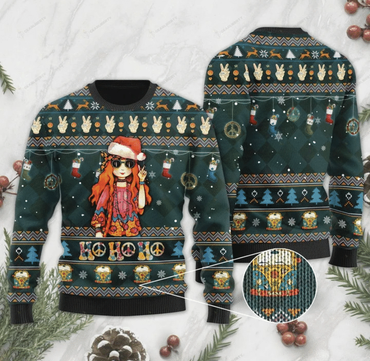 Hippie Ugly Christmas Sweater | For Men & Women | Adult | US1278- Best Christmas Gifts 2023