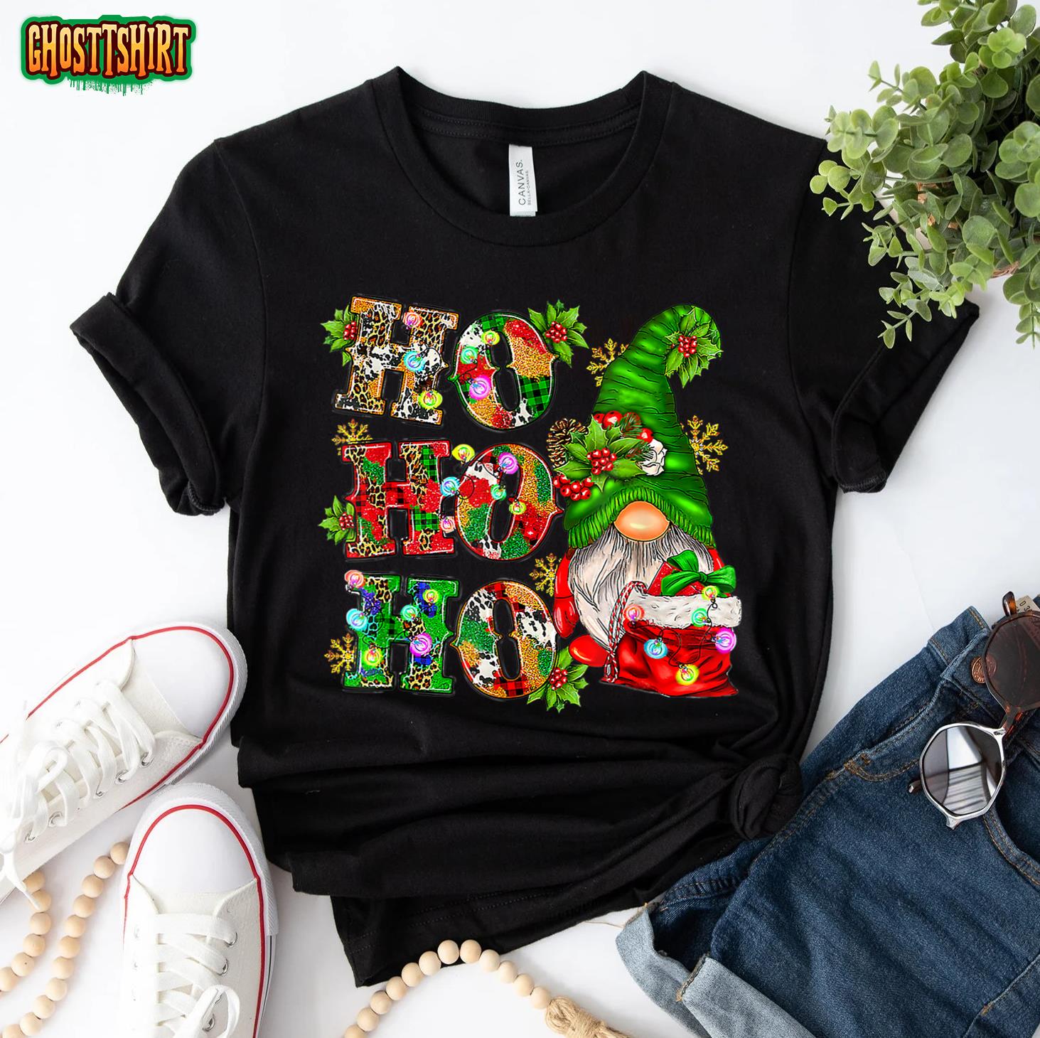 Ho Ho Ho Christmas Gnome Cute X-mas Family Matching Pajama T-Shirt