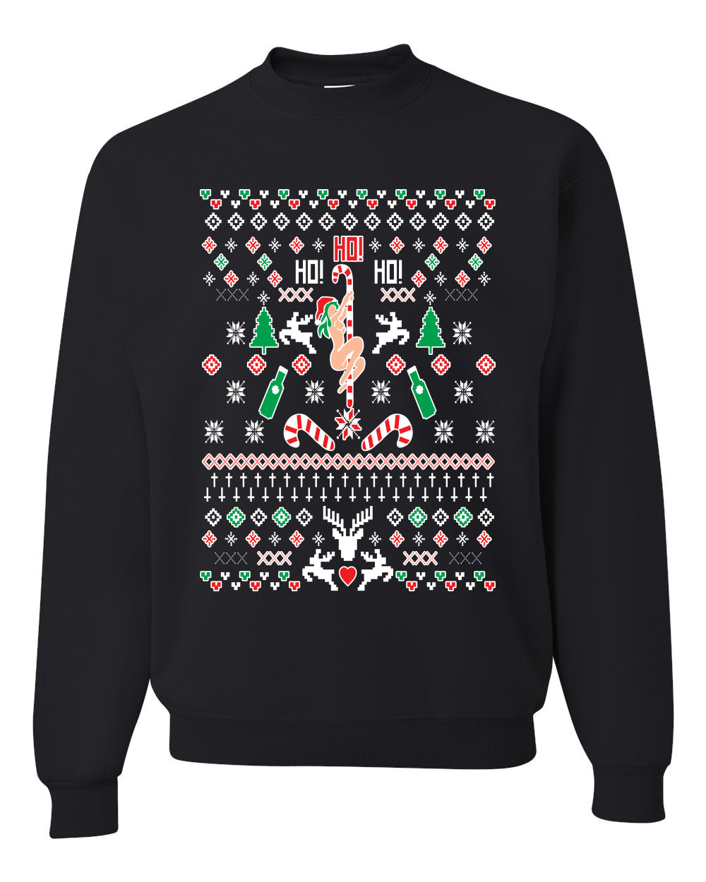 Ho Ho Ho Funny Offensive Stripper Alcohol Xmas Merry Ugly Christmas Sweater- Best Christmas Gifts 2023