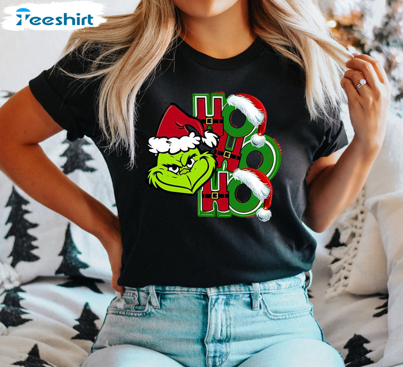 Ho Ho Ho Grinch Christmas Shirt, Christmas Vintage Unisex Hoodie Tee Tops