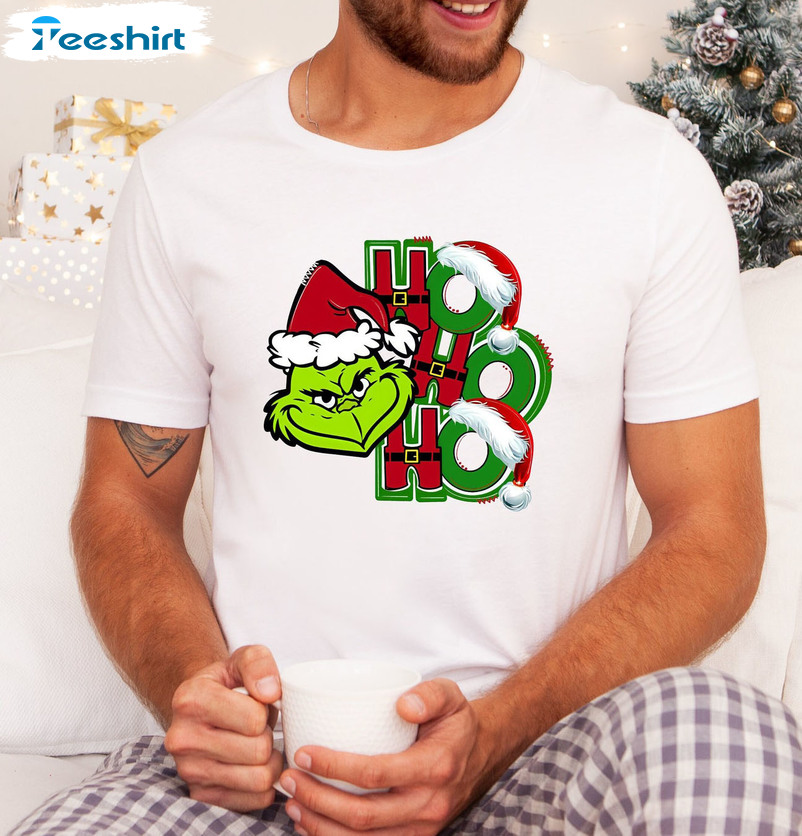 Ho Ho Ho Grinch Christmas Shirt, Christmas Vintage Unisex Hoodie Tee Tops