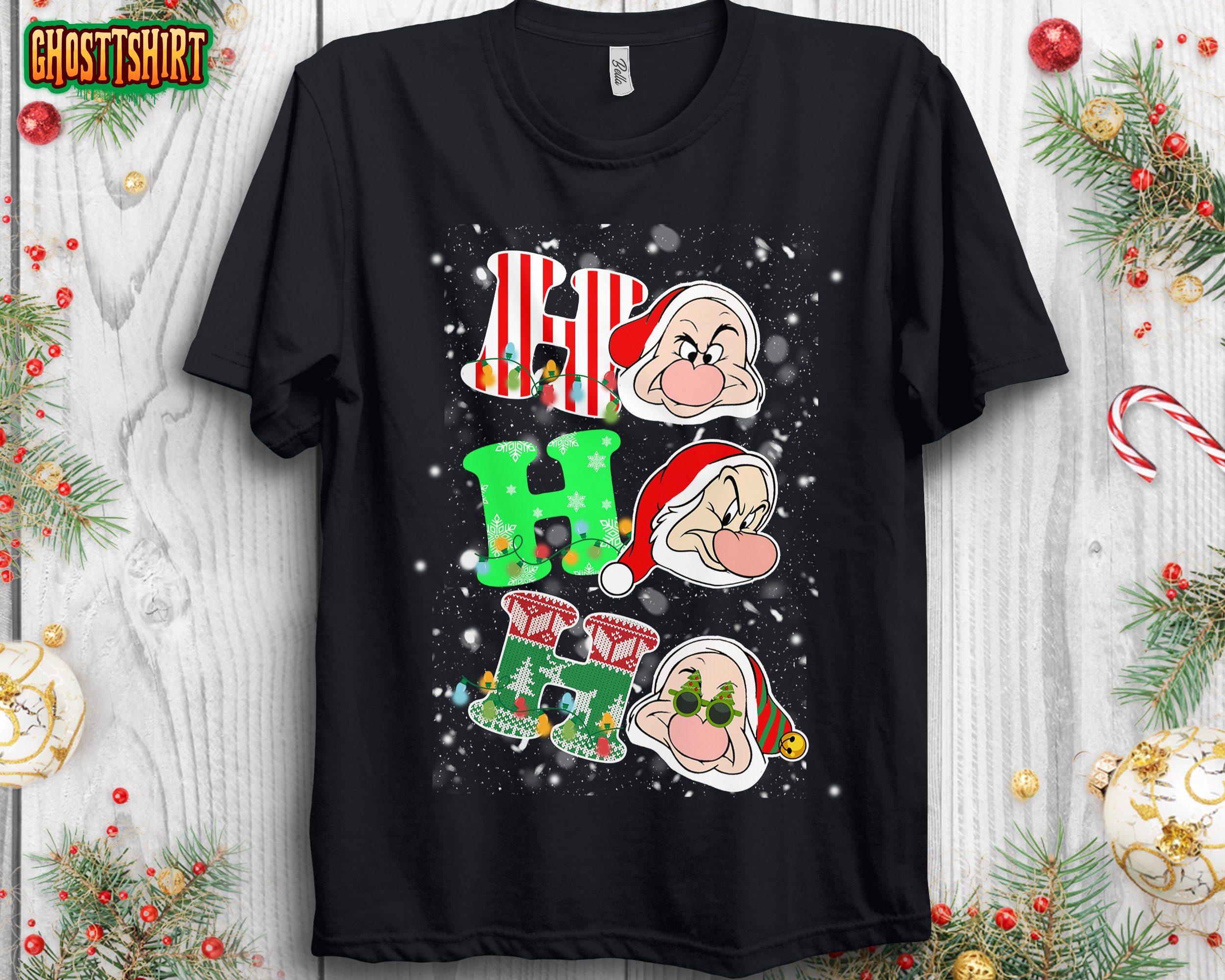 Ho Ho Ho Grumpy Dwarf Christmas Light Sweatshirt