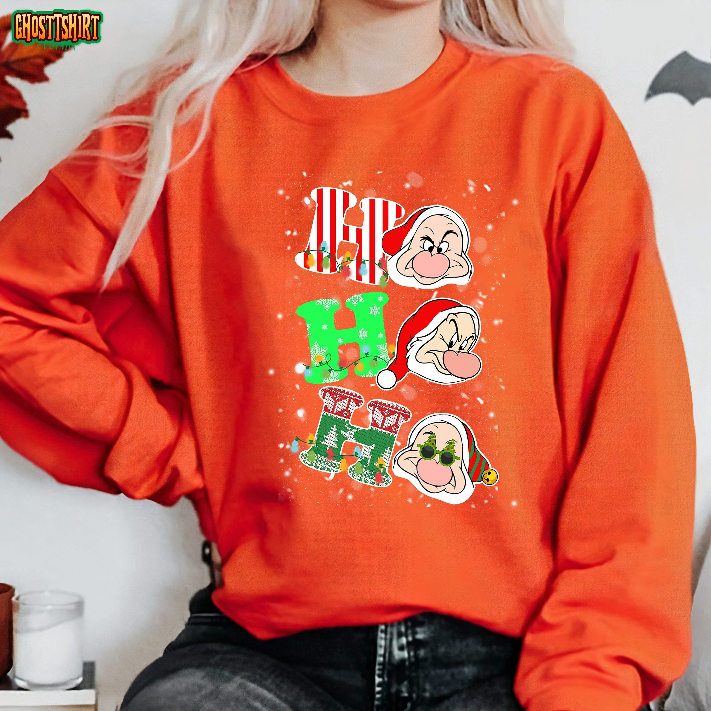 Ho Ho Ho Grumpy Dwarf Christmas Light Sweatshirt