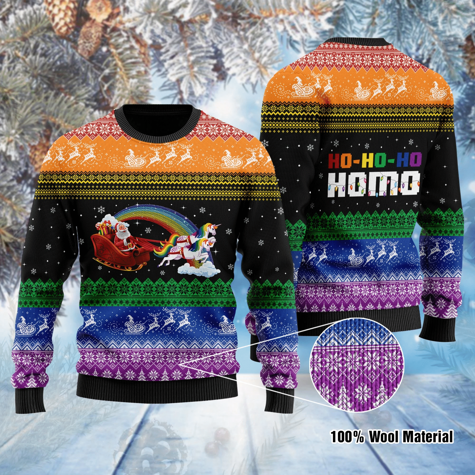 Ho-Ho-Ho Homo Gay Ugly Christmas Sweater | For Men & Women | Adult |  US1024- Best Christmas Gifts 2023