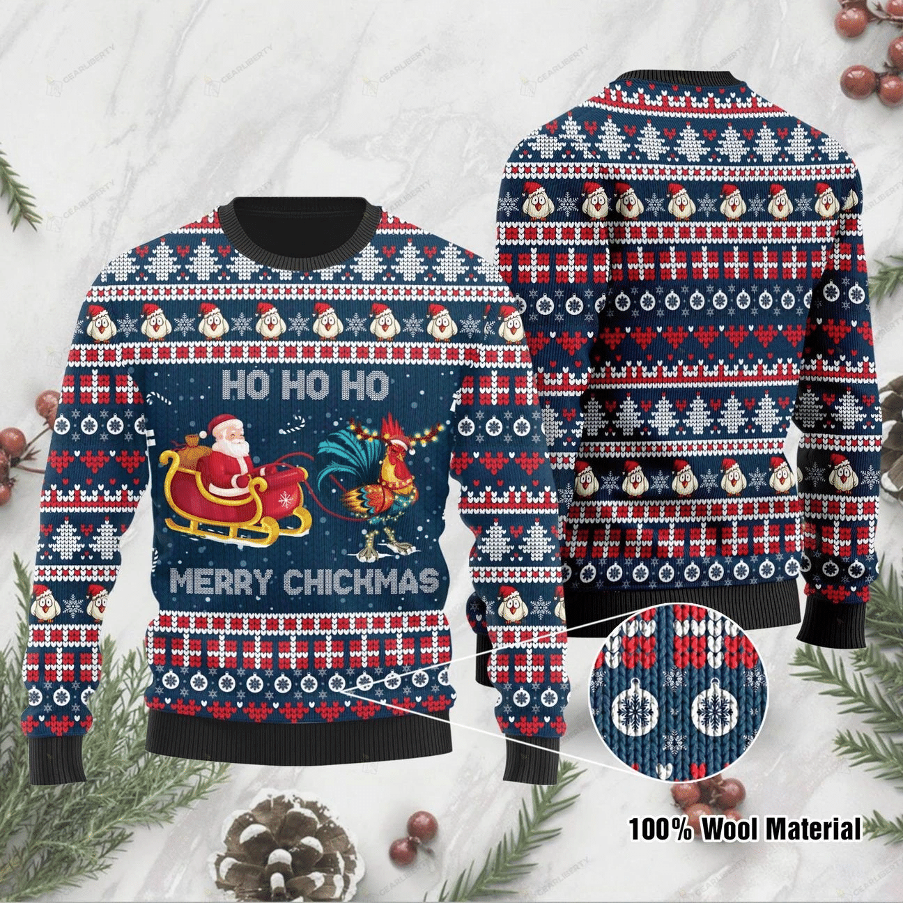 Ho Ho Ho Mery Chickmas Ugly Christmas Sweater | For Men & Women | Adult | US1174- Best Christmas Gifts 2023