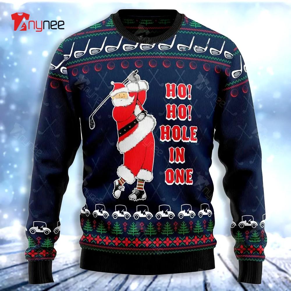 Ho Ho Hole In One Ugly Christmas Sweater- Best Christmas Gifts 2023