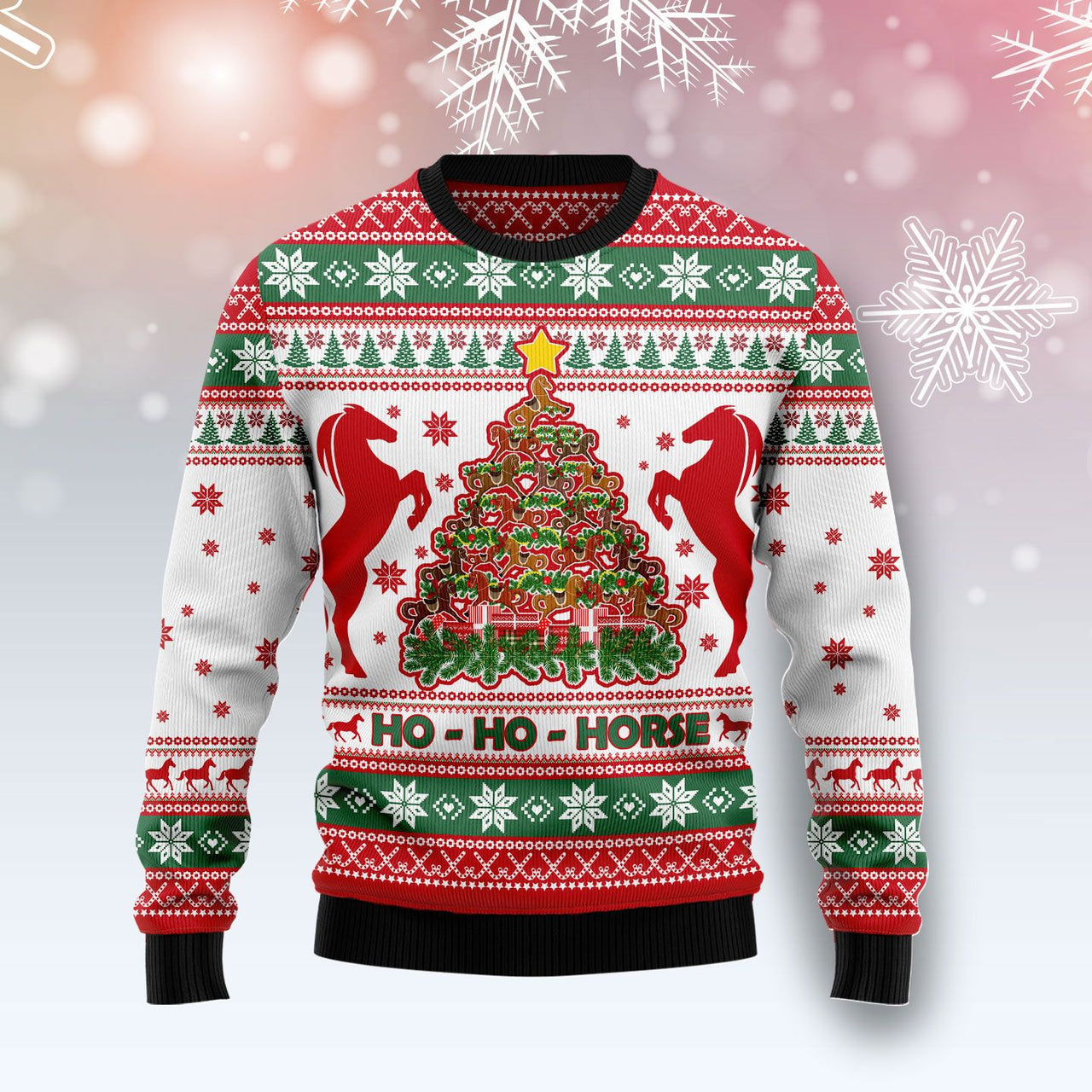 Ho Ho Horses Christmas Tree Ugly Sweater – Best Christmas Gifts 2023