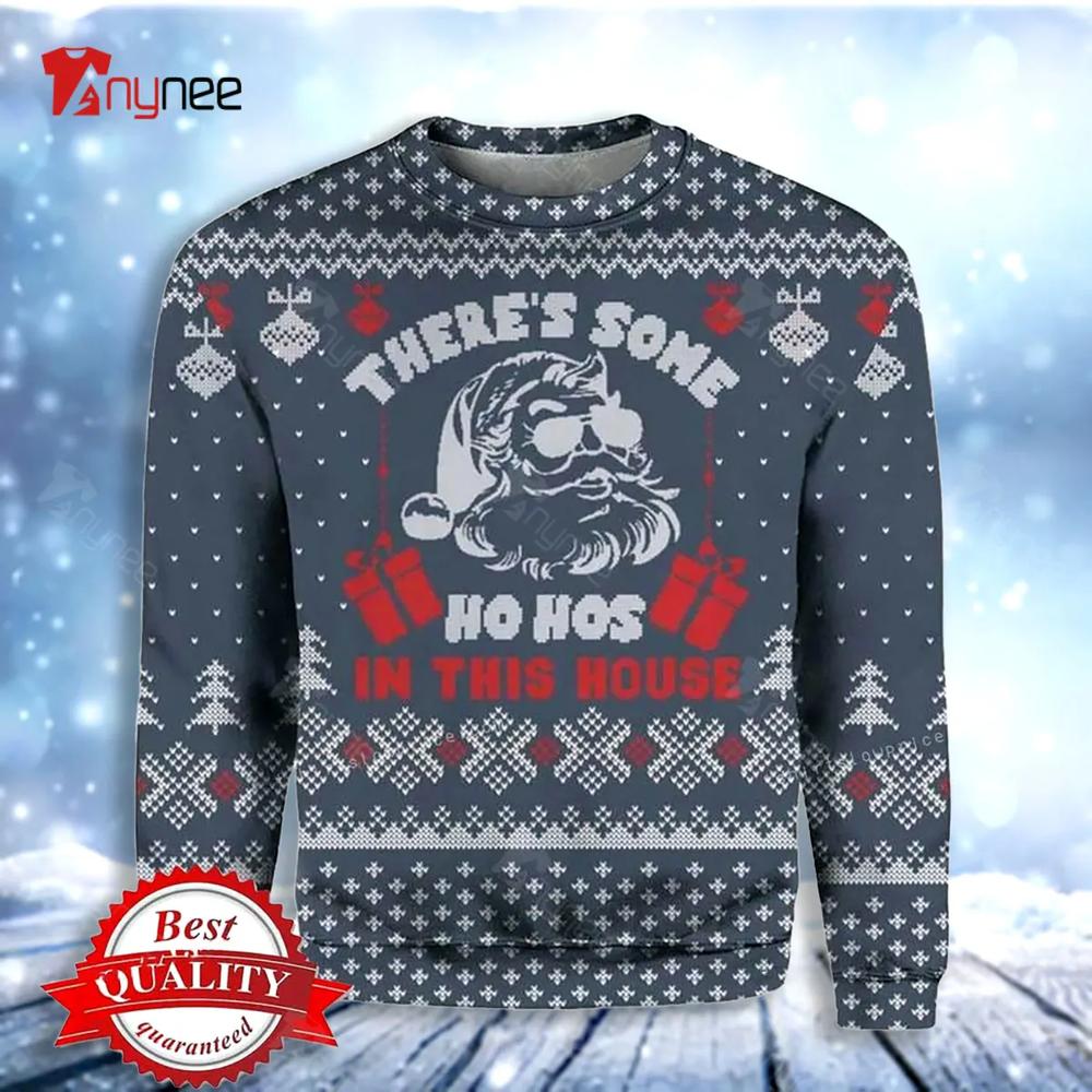 Ho Is In This House Navy Ugly Christmas Sweater- Best Christmas Gifts 2023