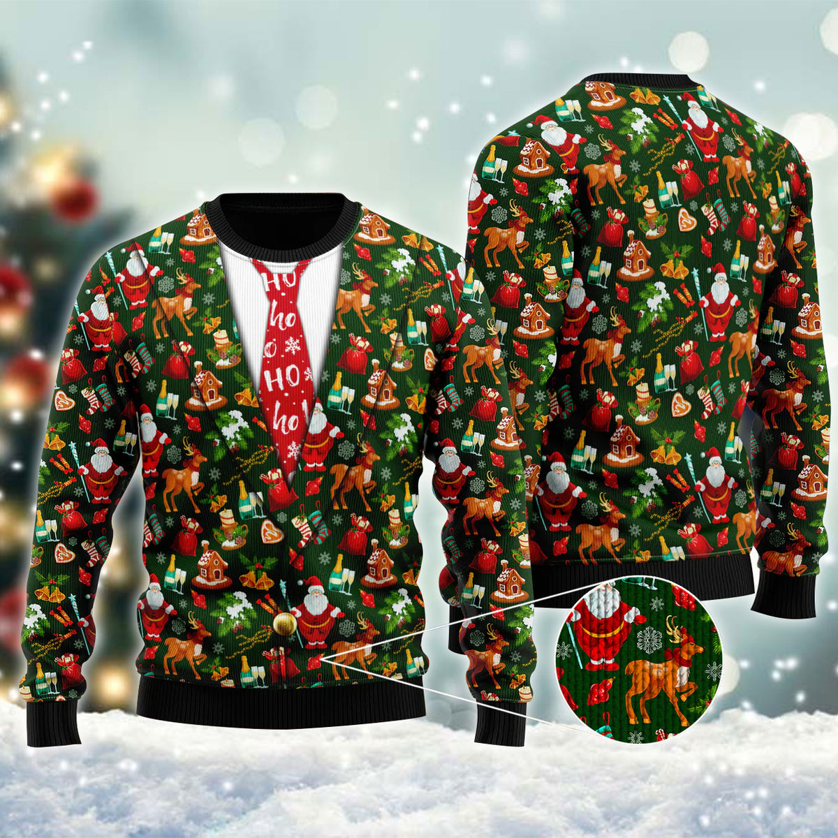 HoHoHo Santa Claus Christmas Night Ugly Sweater – Best Christmas Gifts 2023