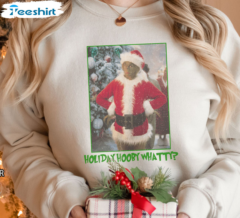 Holiday Hoodie Whatty Shirt, Funny Christmas Sweater Short Sleeve