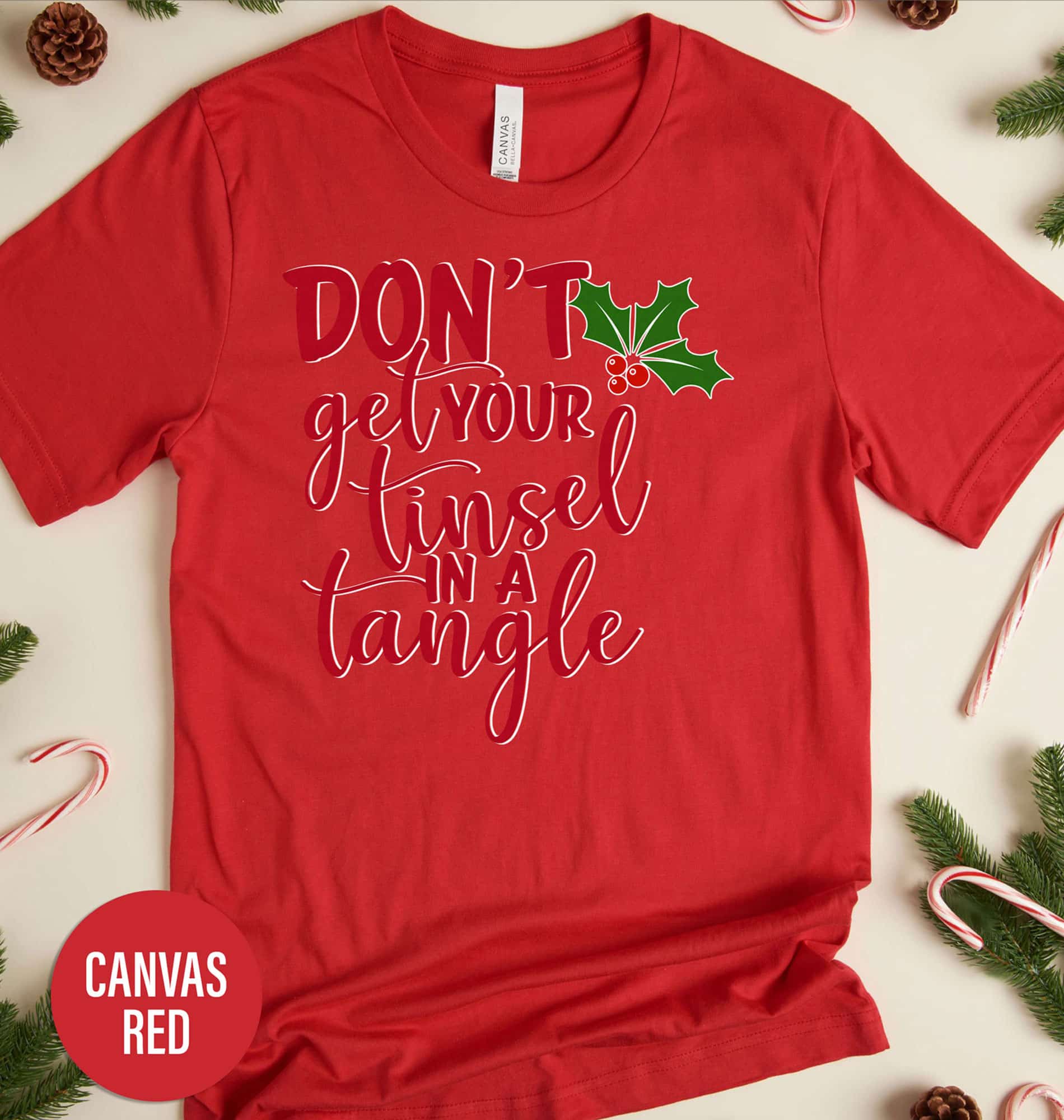 HolidayShirts’ Tinsel Tangle-Free Xmas Shirt