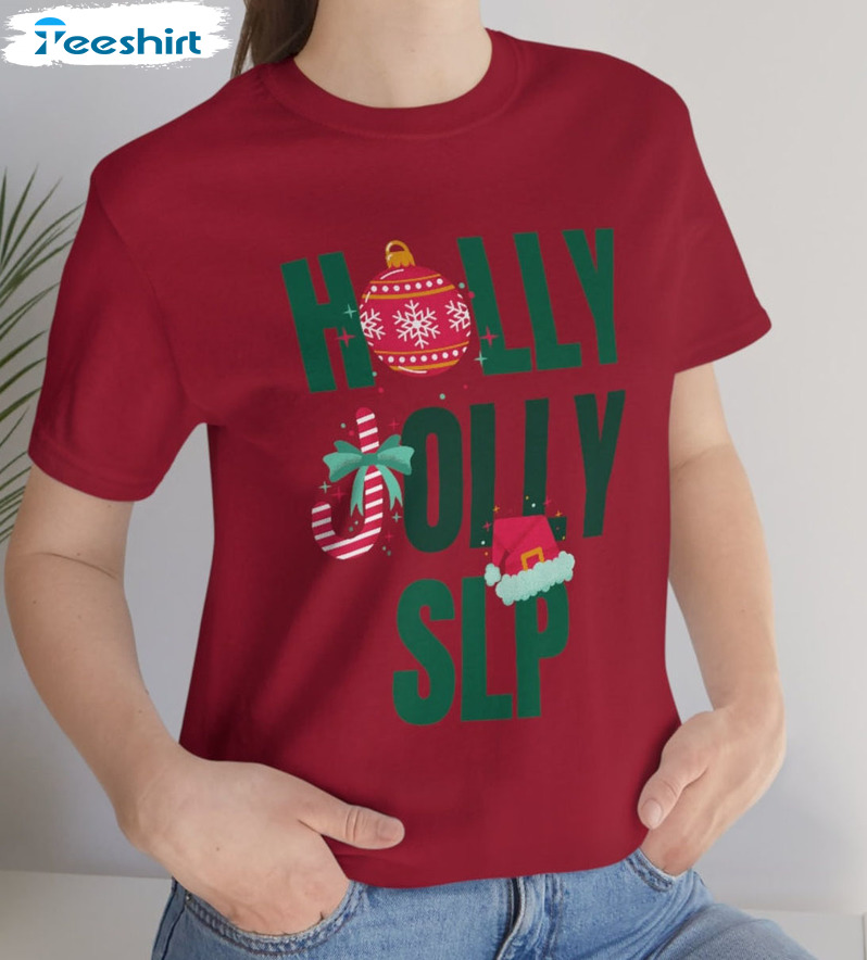 Holly Jolly Slp Sweatshirt, Vintage Christmas Unisex T-shirt Short Sleeve