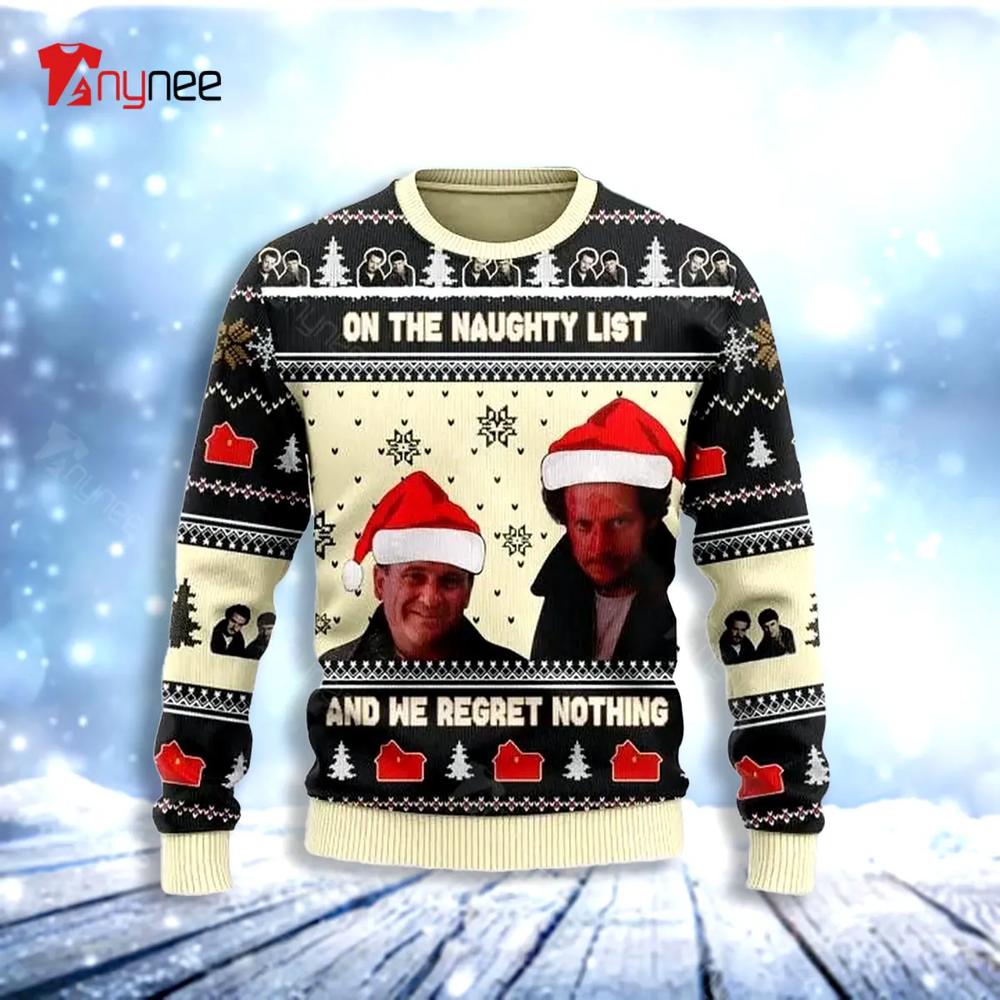 Home Alone Harry And Marv On The Naughty List Ugly Christmas Sweater- Best Christmas Gifts 2023