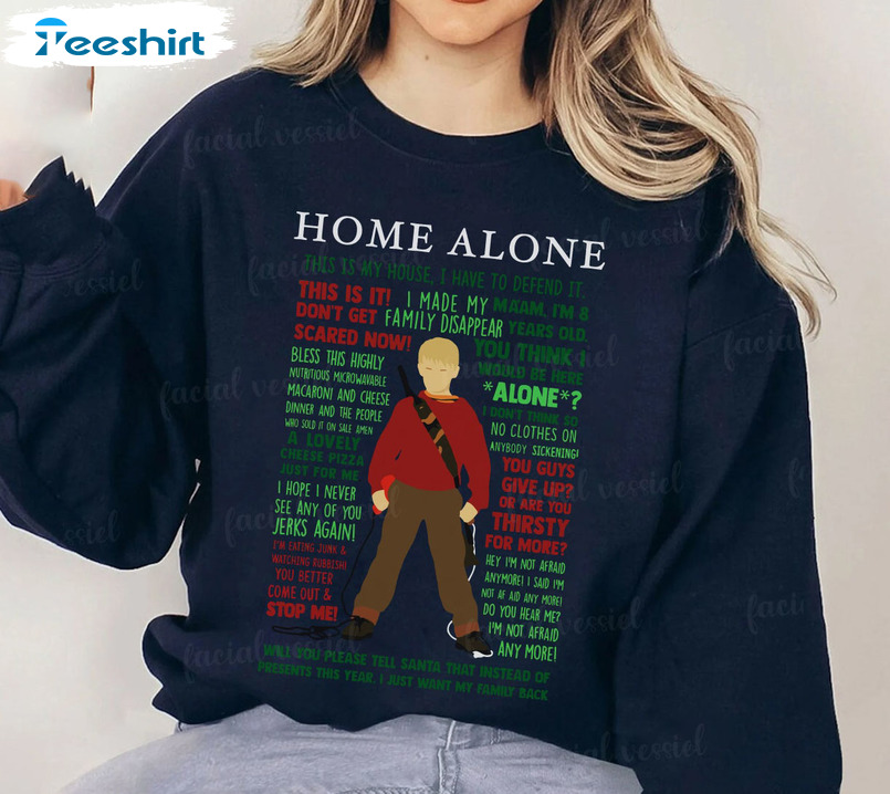 Home Alone Kevin Shirt, Christmas Movie Sweatshirt Long Sleeve Unisex Hoodie