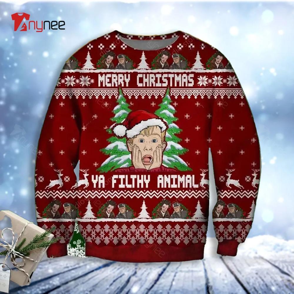 Home Alone Ya Filthy Animal Poster Christmas Ugly Christmas Sweater- Best Christmas Gifts 2023