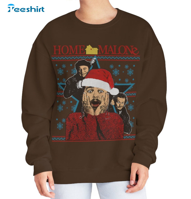 Home Malone Christmas Sweatshirt, Funny Xmas Unisex Hoodie T-shirt