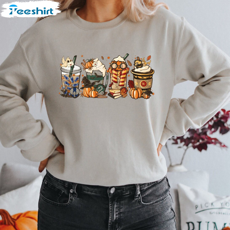 Horror Coffee Sweatshirt, Horror Movie Halloween Hoodie, Spooky Season Trending Tee Tops