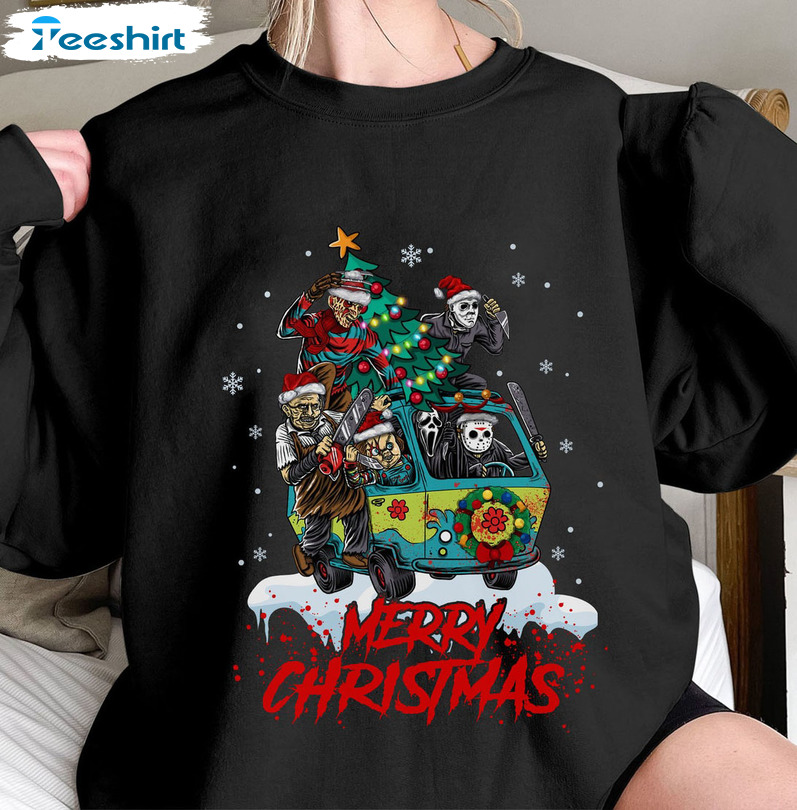 Horror Movie Christmas Shirt – Horror Character Xmas Crewneck Unisex Hoodie