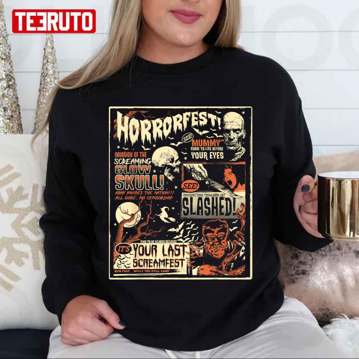 Horrorfest Movie Terror Old Time Halloween Unisex Sweatshirt