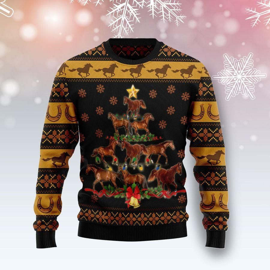 Horse Christmas Tree Ugly Christmas Sweater | For Men & Women | Adult | US1555- Best Christmas Gifts 2023